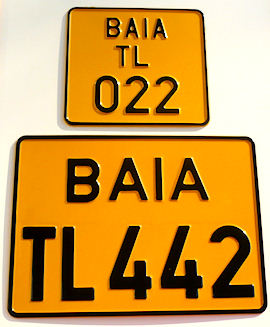 Plăcuţă înmatriculare Baia