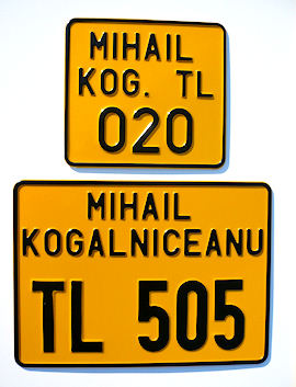 Plăcuţă înmatriculare Kogălniceanu